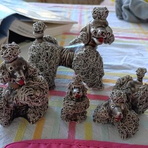 4 VINTAGE POODLES Figurine Set